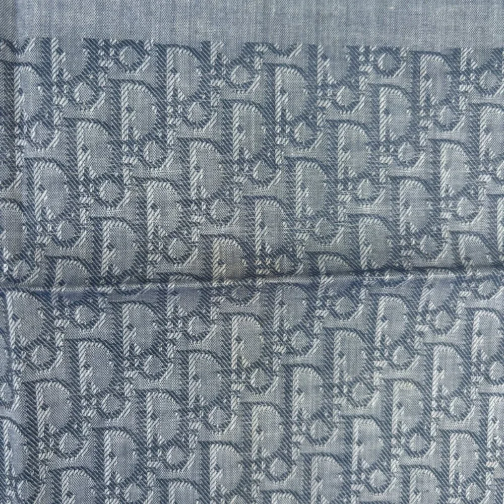 Vintage Christian Dior Blue Monogram Handkerchief